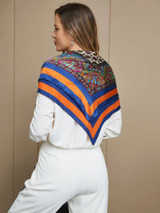 Pure Silk Bohemian Square Scarf / Shawl 86x86cm