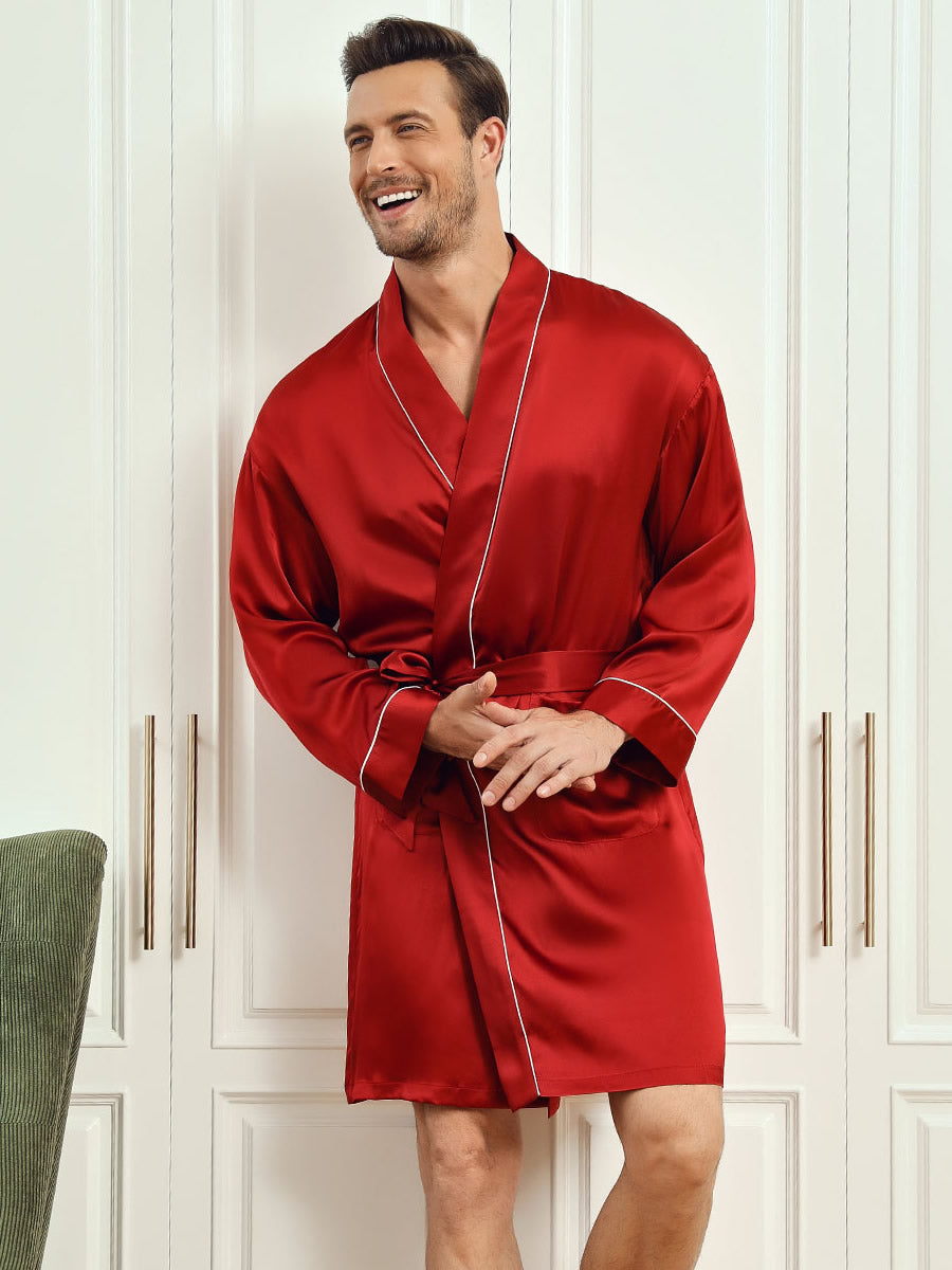 4 Sleeve Mens Robe Wine 001