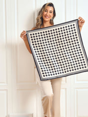 Pure Silk Dot Pattern Square Scarf 68x68cm/26.8