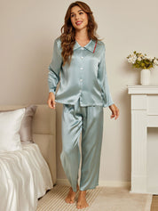 Elegant Pure Silk Long-Sleeve Pajama Set