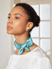 SilkSilky US Pure Silk Scarf Teal 001