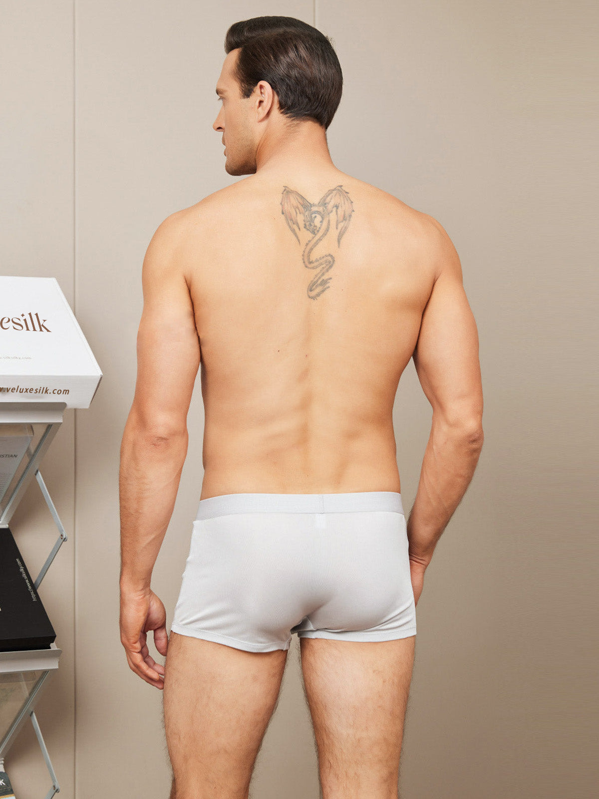 Men‘s Silk Knitted Boxer Briefs Underwear