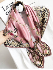 SilkSilky US Pure Silk Scarf Leopard 001