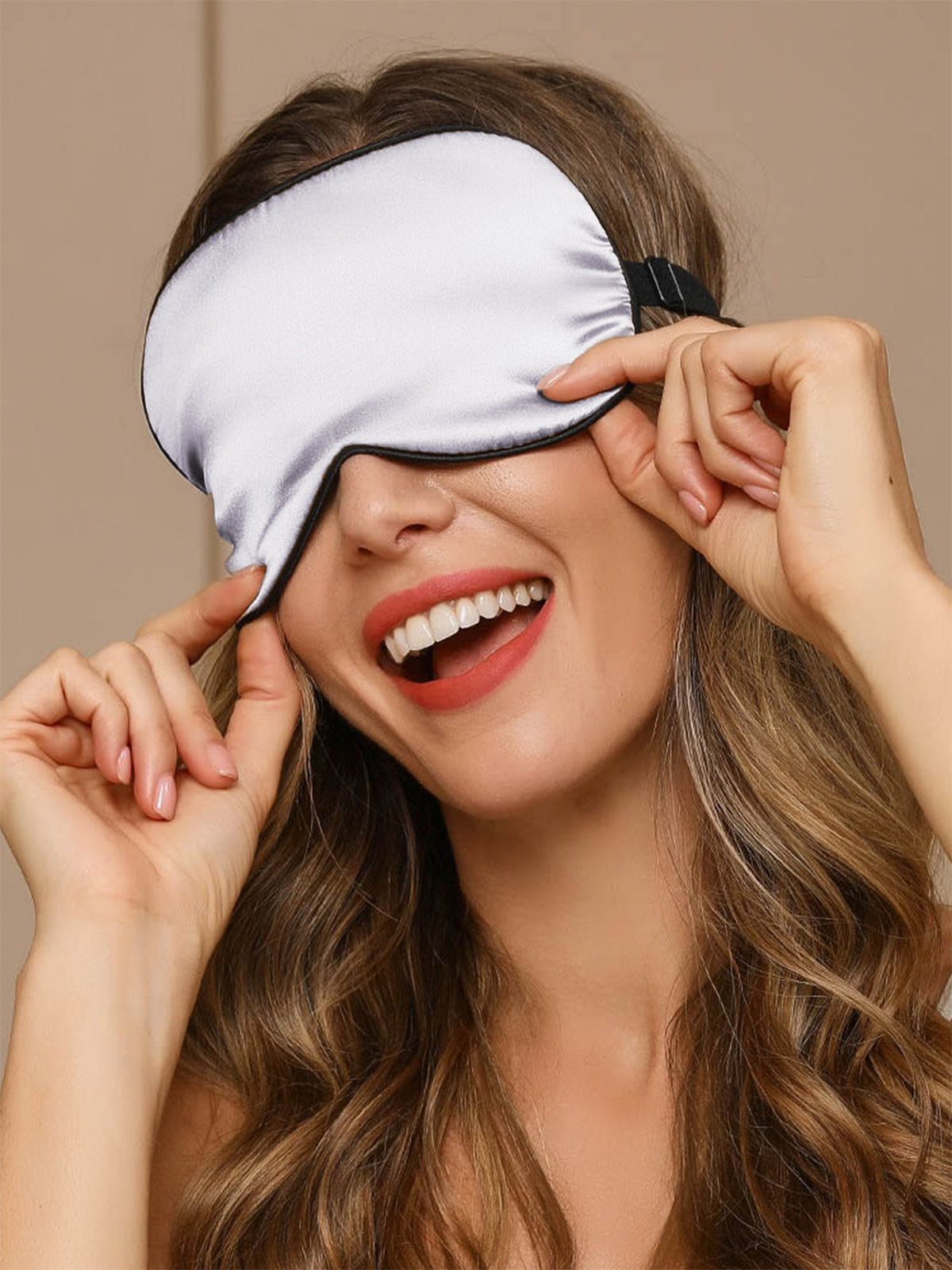 Pure Silk Solid Color Elastic Band Sleep Eye Mask