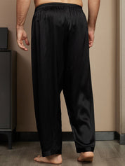 Pure Silk Solid Color Casual Men's Pajama Pants