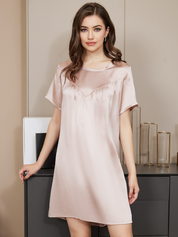 Pure Silk Solid Color Nightgown