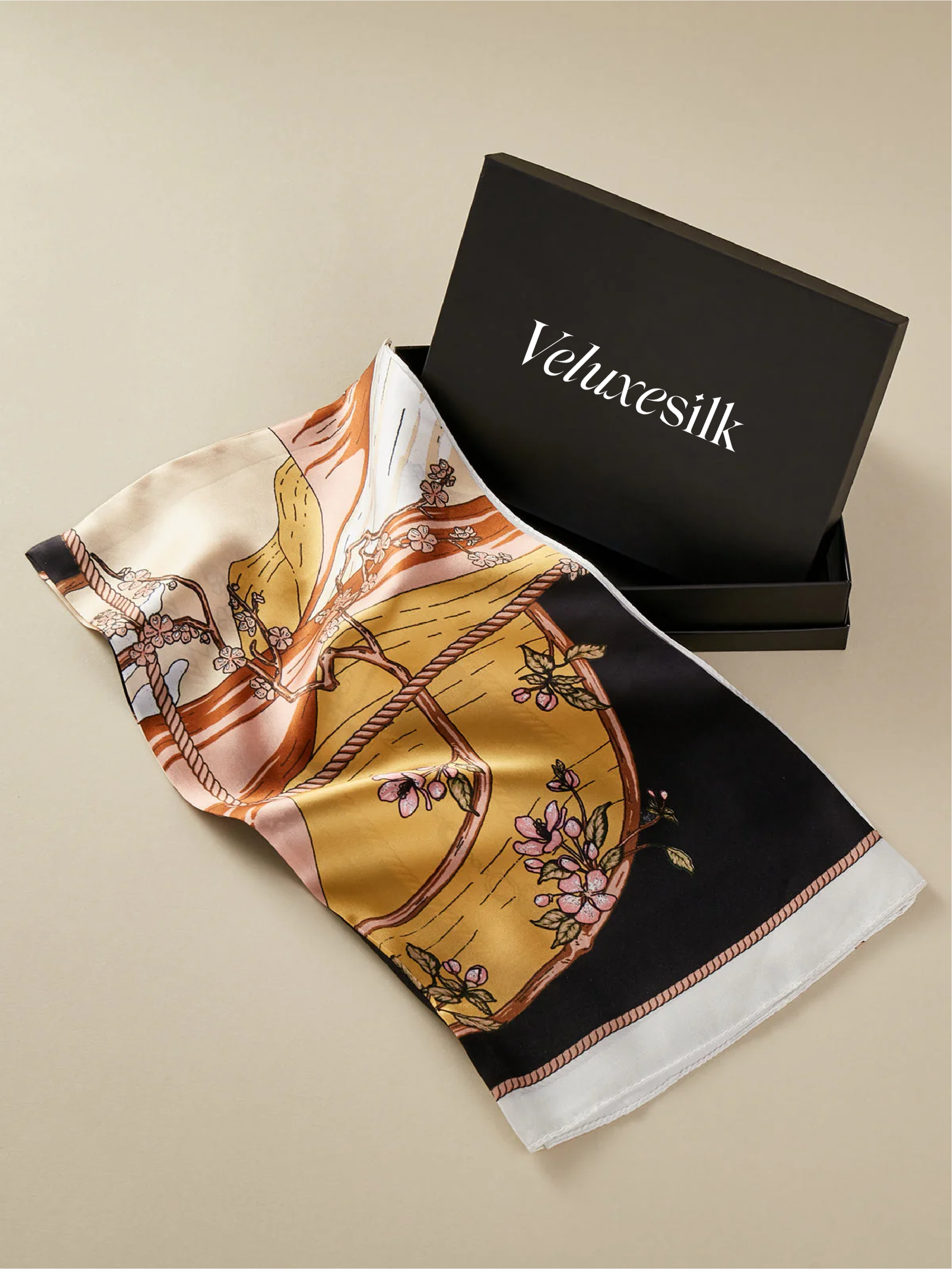 Holiday Gift - Pure Silk Printed Square Scarf