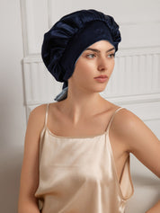 Pure Silk Casual Nightcap with Long Ribbons