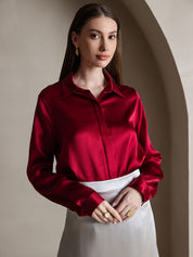 19 Momme Basic Silk Long-Sleeved Shirt