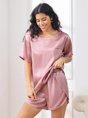 Pure Silk Solid Color Womens Pajamas