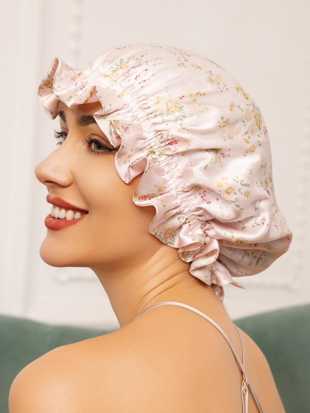 Pure Silk Double Layer Sleeping Caps w/ Ribbon