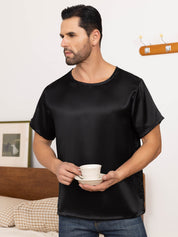 Pure Silk Short-Sleeved Round Neck Mens Tee