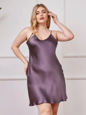 Plus Size Pure Silk Sexy Chemise Slip Nightgown