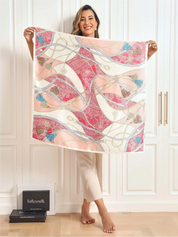 100% Mulberry Silk Printed Square Shawl Scarf size--88*88cm