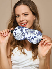 Pure Silk Flower Printed Sleep Eye Mask