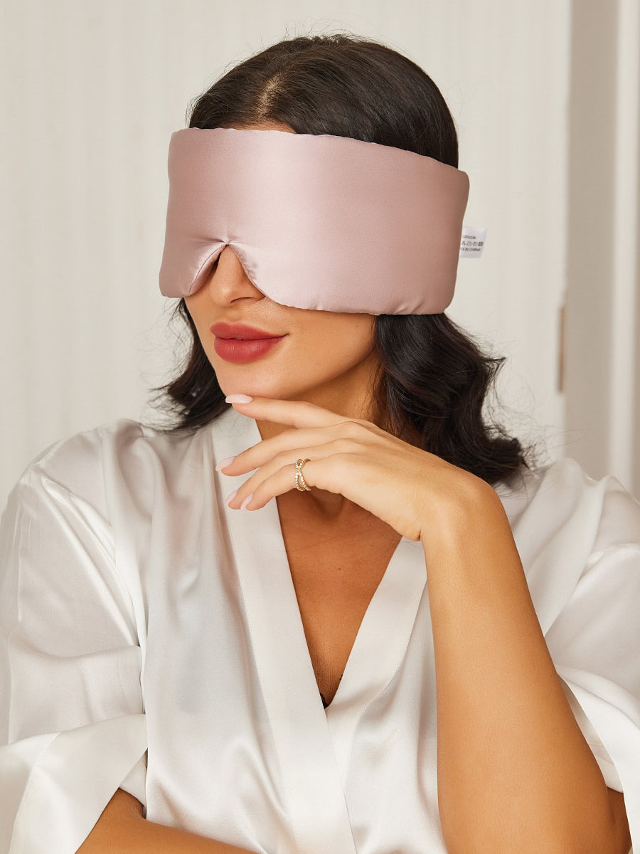 SilkSilky US 19Momme Pure Silk Eye Mask LightPink 001