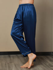 Solid Color Pure Silk Men‘s Sleep Pants