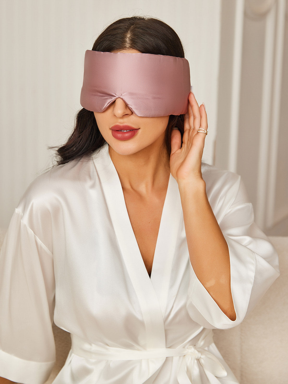 Elegant Floral Printed Silk Sleep Eye Mask