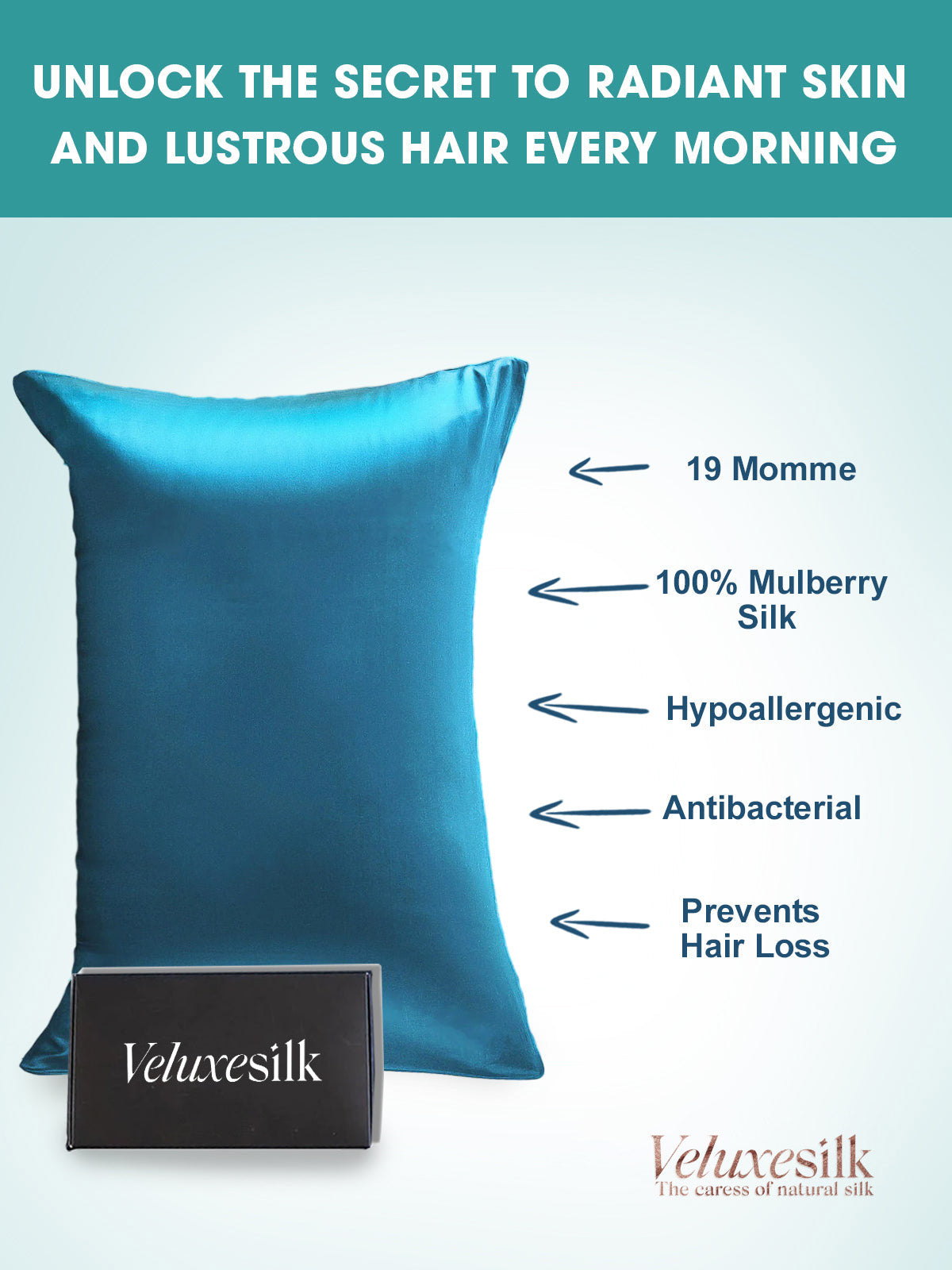 30Momme Luxurious 100% Silk Pillowcase - Hidden Zipper