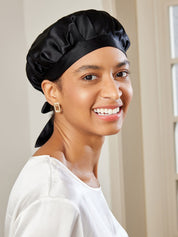 SilkSilky US Pure Silk Sleep Cap Black 001