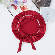 Pure Silk Lace Sleep Cap with Ribbons