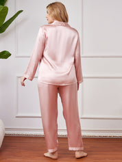 Plus Size Pure Silk Button-Up Women’s Pajamas