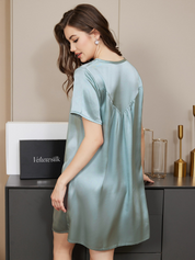 Pure Silk Solid Color Nightgown