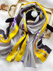 SilkSilky US Pure Silk Scarf Yellow 001