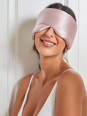 SilkSilky US 19Momme Pure Silk Eye Mask Pink 001