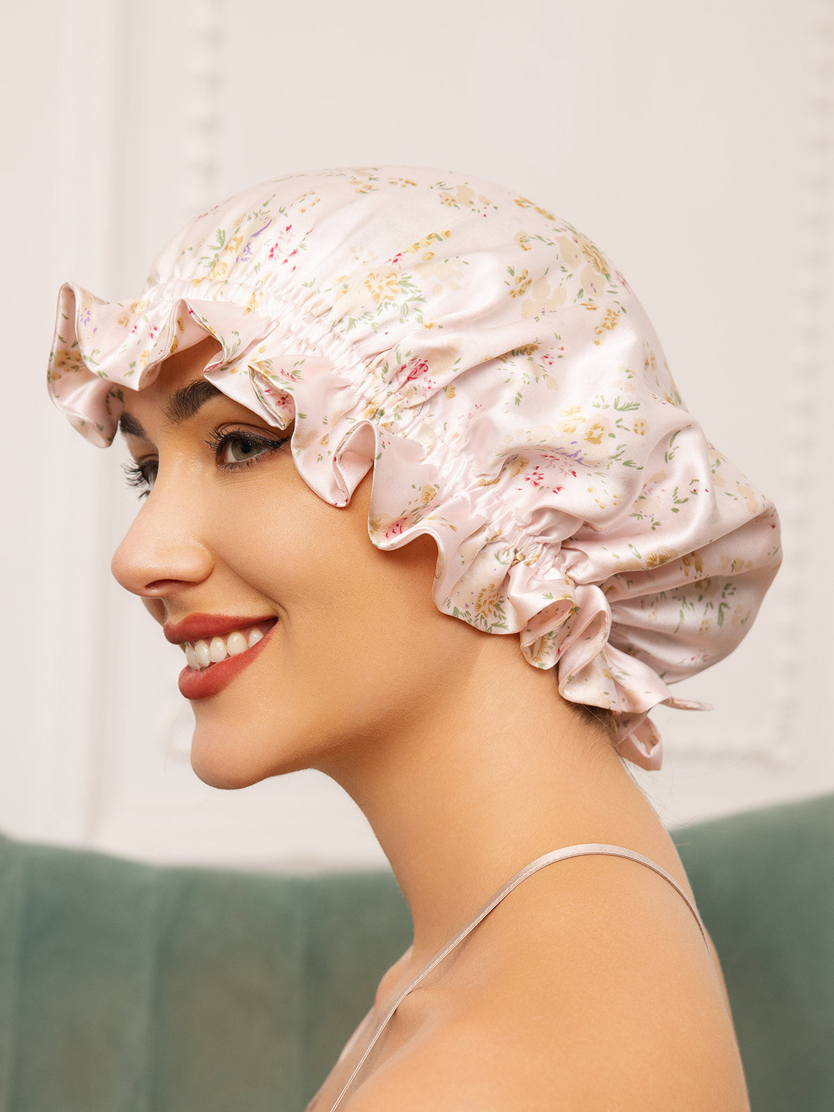 Pure Silk Double Layer Sleeping Caps w/ Ribbon