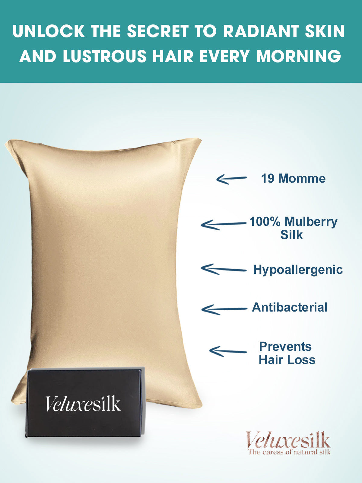 30Momme Luxurious 100% Silk Pillowcase - Hidden Zipper