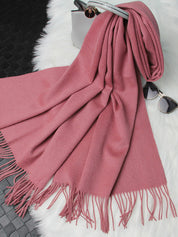 Pure Wool Scarf Shawl w/ Fringed Decoration 200x70cm/79