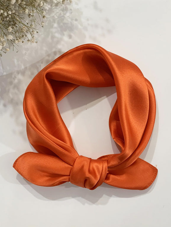 SilkSilky US Pure Silk Scarf Orange 001