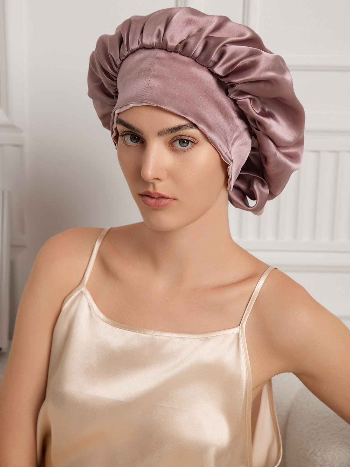 Pure Silk Casual Nightcap with Long Ribbons