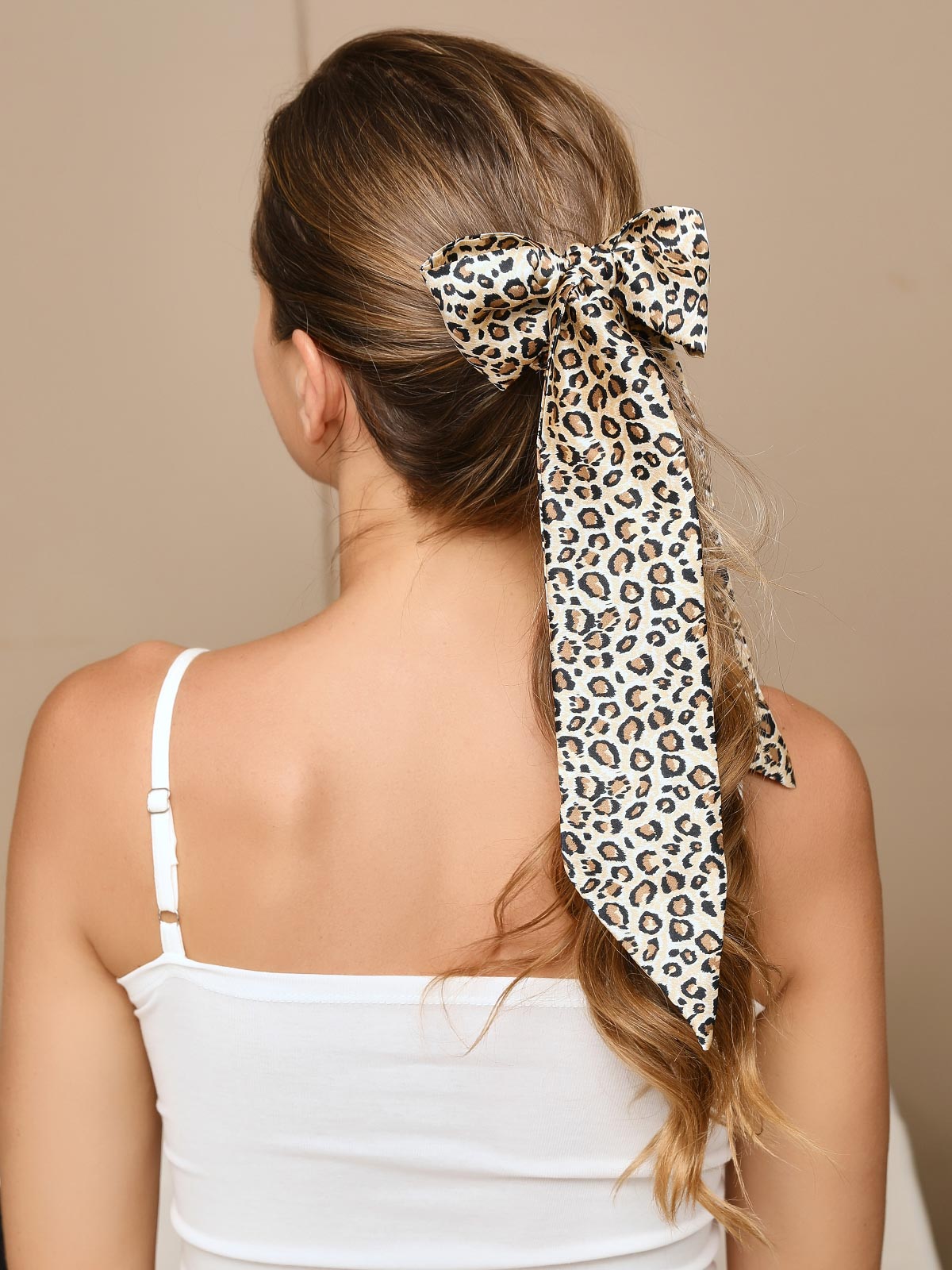 Pure Silk Soft Long Ribbon Printed Scrunchie