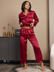 Pure Silk Button Up Women's Pajamas