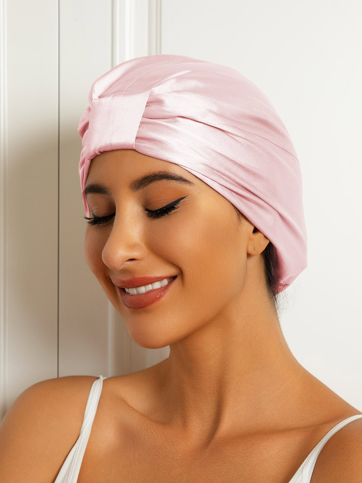 Pure Silk Double Layer Night Turban Sleep Cap