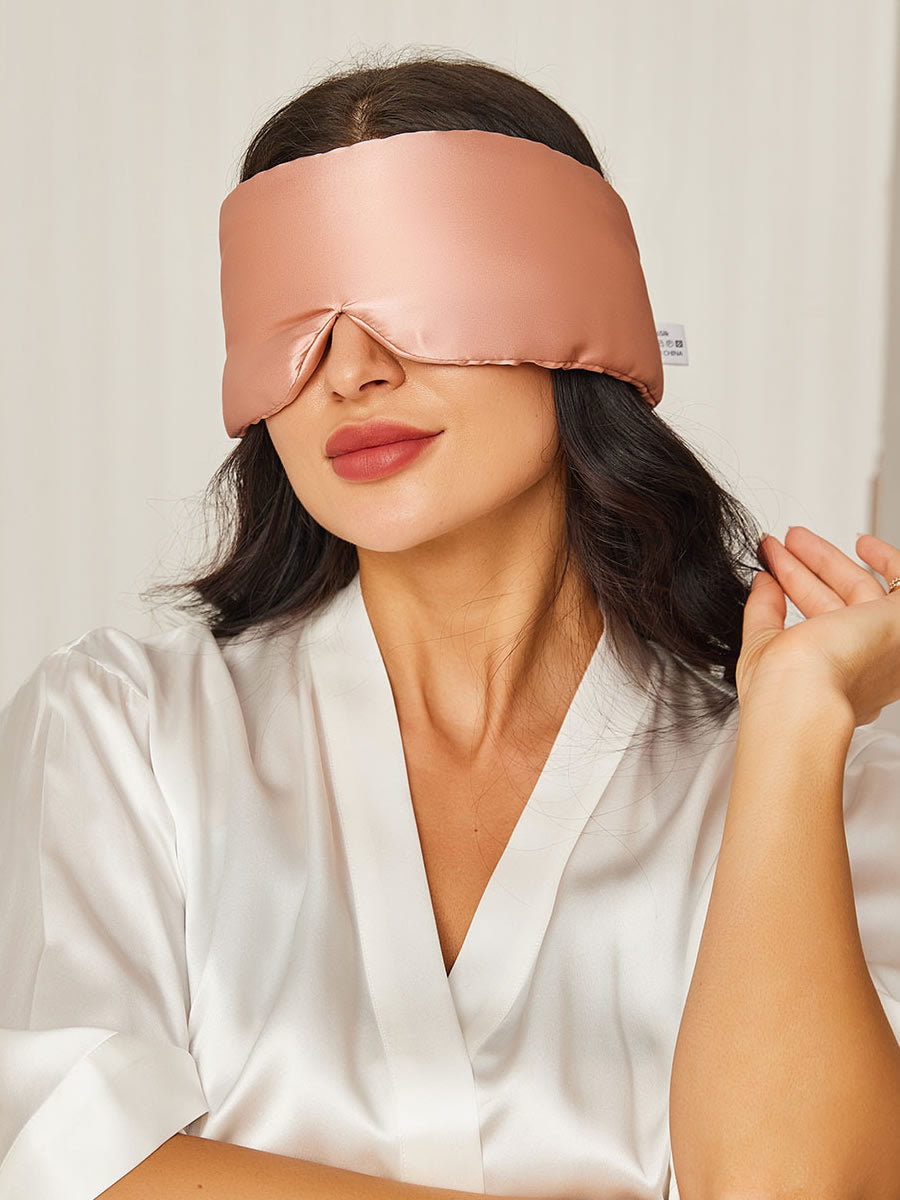 SilkSilky US 19Momme Pure Silk Eye Mask Pink 001