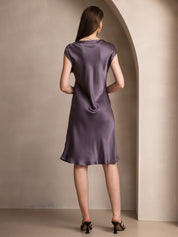 Pure Silk Elegant Short Sleeves Dress