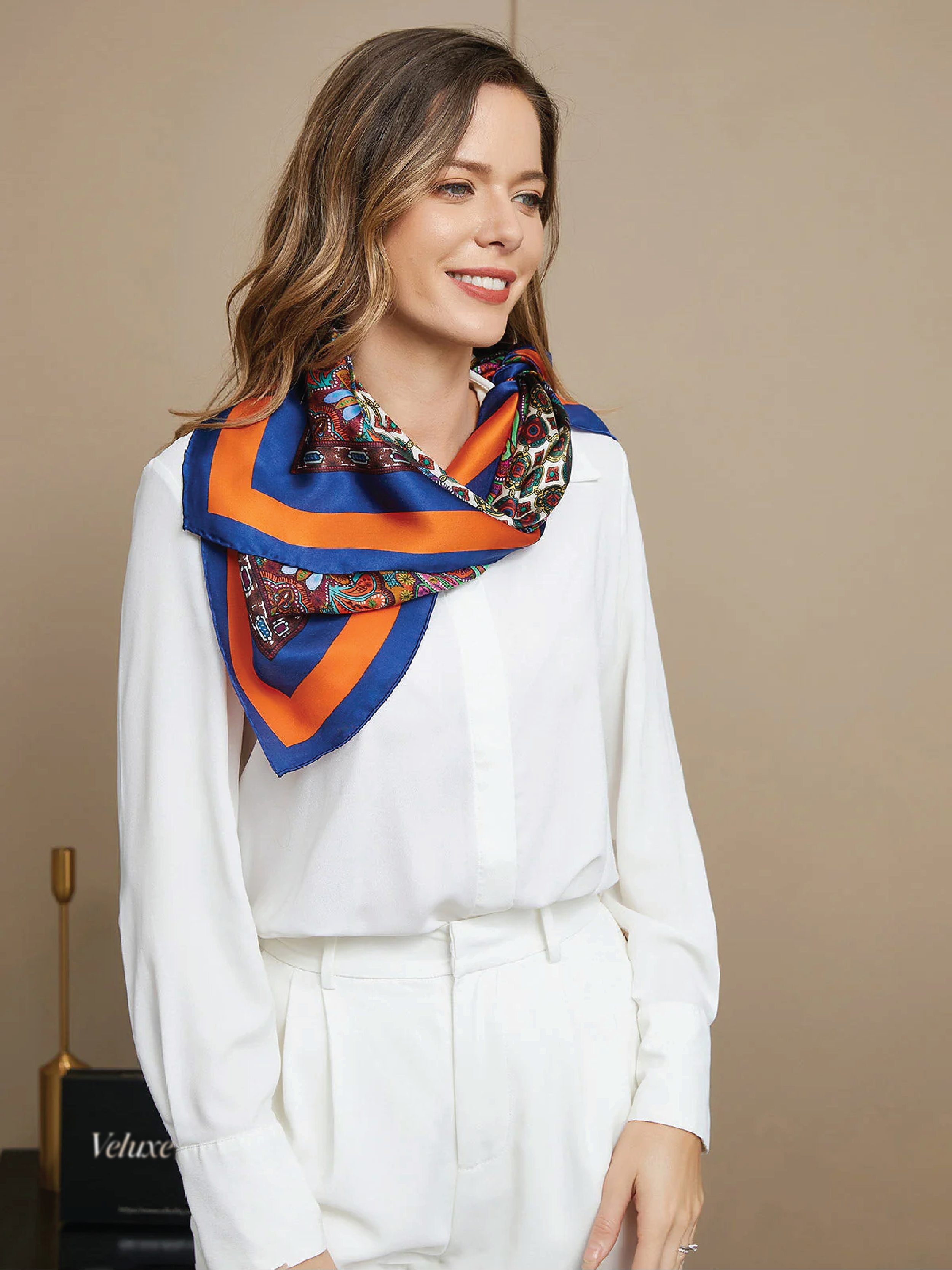 Pure Silk Bohemian Square Scarf / Shawl 86x86cm