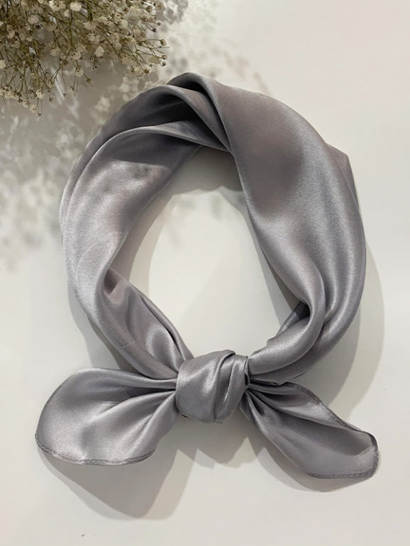 SilkSilky US Pure Silk Scarf Gray 001