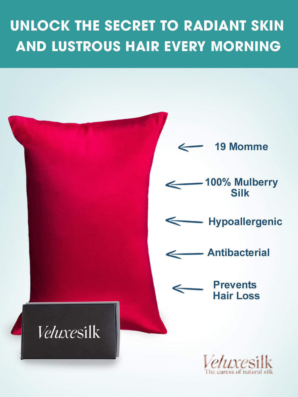 22Momme 100% Pure Silk Pillowcase - Envelope Closure