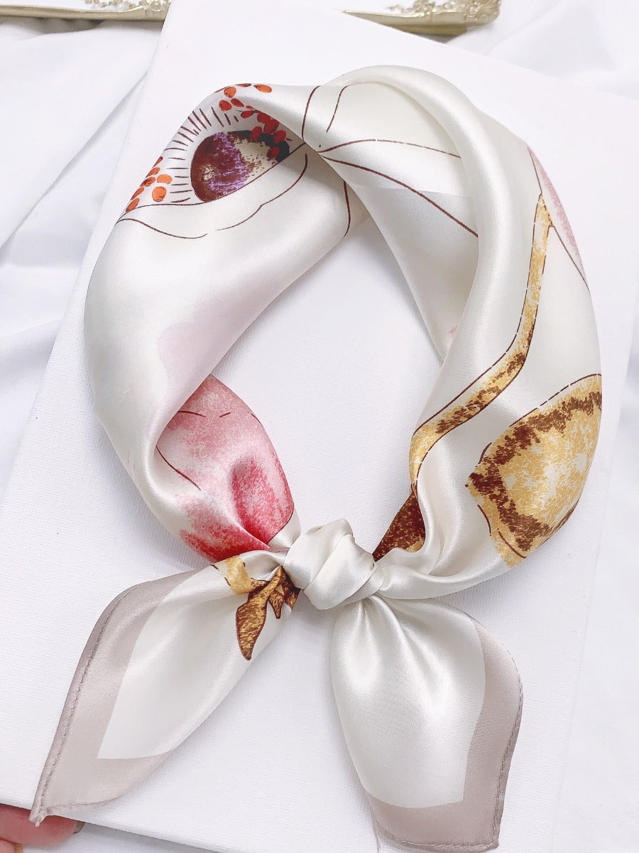 SilkSilky US Pure Silk Scarf Beige 001