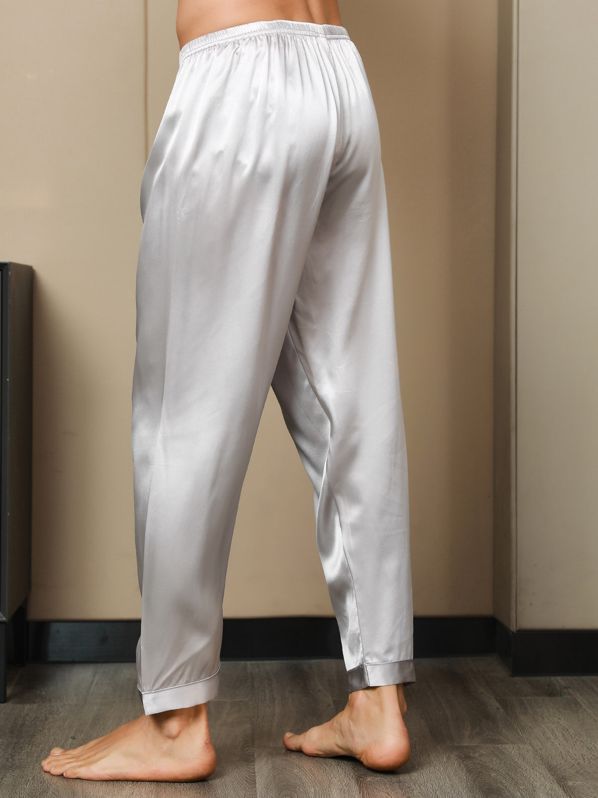 Solid Color Pure Silk Men‘s Sleep Pants