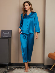 Pure Silk Button Up Women's Pajamas