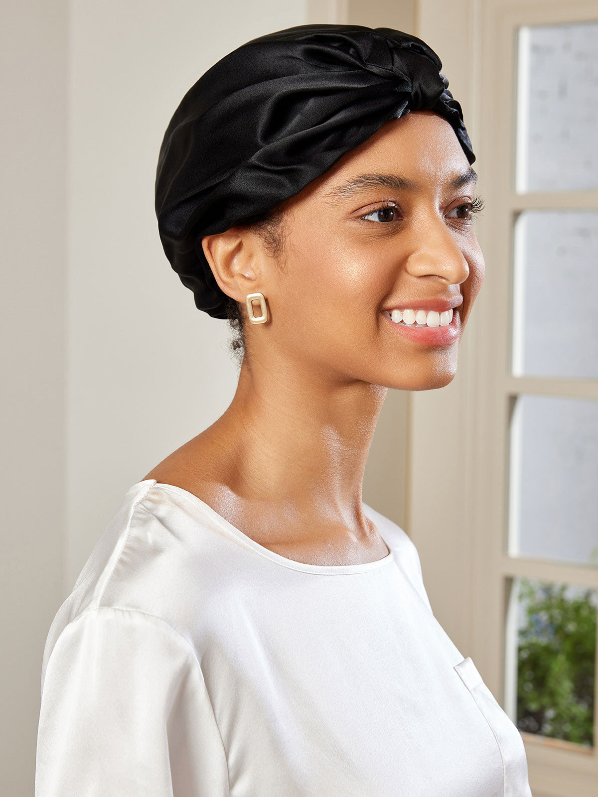 Pure Silk Night Turban Sleep Cap