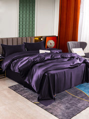 25Momme 4Pcs Silk Set Duvet Cover+Flat Sheet+2x Pillowcases