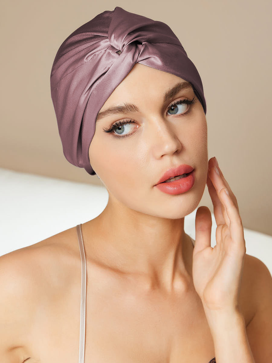 SilkSilky US Pure Silk Sleep Cap PaleMauve 001