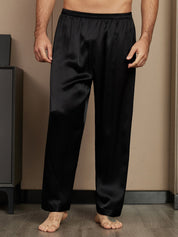 Pure Silk Solid Color Casual Men's Pajama Pants