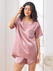 Pure Silk Solid Color Womens Pajamas